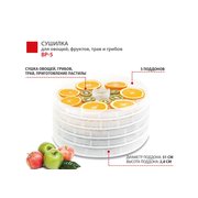  Сушилка для овощей и фруктов Великие Реки ВР-5 с прозрачными поддонами 