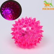  Мяч светящийся для собак средний, TPR, 5,5 см, розовый (6255217) 