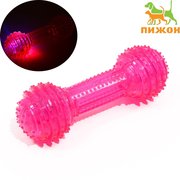  Игрушка светящаяся для собак "Круглая кость", TPR, 15 см, розовая (7442158) 
