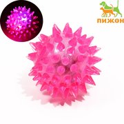  Мяч светящийся для животных малый, TPR, 4,5 см, розовый (6255213) 