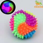 Мяч для собак светящийся, TPR, 7,5 см, микс цветов (6255211) 