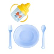  Набор детской посуды «Маленький джентльмен», 4 предмета: тарелка, поильник, ложка, вилка, от 5 мес. (3275233) 