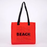  Сумка-шопер Beach без молнии, прозрачная, цвет красный (4982134) 