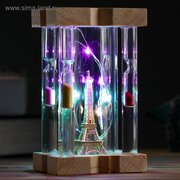  Песочные часы "Вечерний Париж", сувенирные, с подсветкой, 8 х 14 см, микс (3488514) 