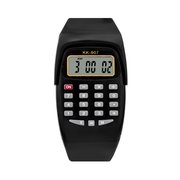  Часы наручные детские, электронные, с калькулятором, ремешок силикон, l=21 см, черные (839097) 
