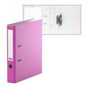  Папка-регистратор А4, 50 мм, ErichKrause Neon, собранная, розовая, пластиковый карман, вместимость 350 листов (3643396) 