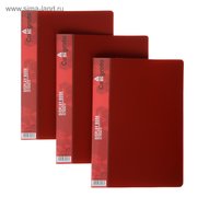  Набор папок с 20 вкладышами А5, 500 мкм, Calligrata, 3 штуки, красные (5153715) 