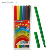  Фломастеры 6 цветов 2.0 мм Centropen 7550 Rainbow Kids, пластиковый конверт, линия 1.0 мм (1472375) 