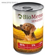  Консервы BioMenu SENSITIVE для собак Перепелка  95%-мясо , 410гр (2407290) 
