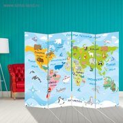  Ширма "Детская карта Мира"  200 × 160см (3669690) 