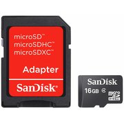  Карта памяти SanDisk microSDHC 16GB Class 4 (SD адаптер) (SDSDQM-016G-B35A) 
