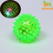  Мяч светящийся для собак средний, TPR, 5,5 см, зелёный (6255219) 