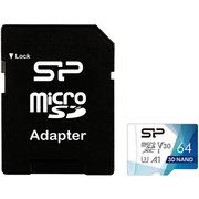  Карта памяти Silicon Power SP064GBSTXDU3V20AB microSDXC 64Gb Class10 Superior Pro Colorful + adapter 
