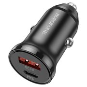  АЗУ Borofone BZ18A PD20W+QC3.0 car charger set (Type-C to Type-C), black 