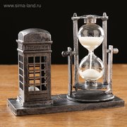  Песочные часы "Красная будка", сувенирные, с подсветкой, 15.5 х 6.5 х 12.5 см (4412108) 