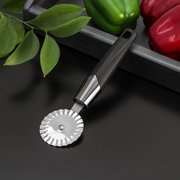  Нож для пиццы и теста Доляна «Хром», 20 см, ребристый, цвет чёрный (4593542) 