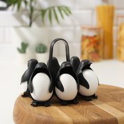  Подставка для яиц «Пингвинчики», 12×15×13 см, цвет чёрный (6117129) 