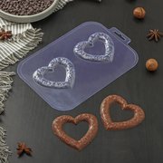  Форма для шоколада и конфет «Сердечные кольца», цвет прозрачный (5800132) 