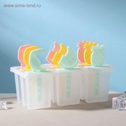  Форма для мороженого «Фрукты», 17,5×9×11 см, 9 ячеек, цвет МИКС (5363385) 
