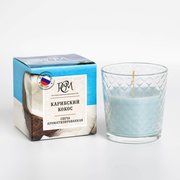 Свеча ароматическая в стакане "Карибский кокос", подарочная упаковка, 8х8,5 см, 30 ч (7896285) 