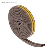  Уплотнитель резиновый ТУНДРА, профиль D, размер 9х8 мм, коричневый, в упаковке 6 м (3794721) 