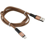  Дата-кабель Digma Lightning1.2м коричневый плоский 