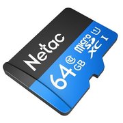  Карта памяти microSDXC Netac P500 (NT02P500STN-064G-R) 64GB (с SD адаптером) 80MB/s 