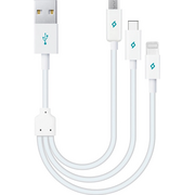  Дата-кабель TEC Trio 3in1 0.3m mini белый 