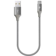  Дата-кабель TEC TypeC 0.3m alum серый 