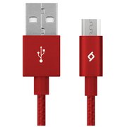  Дата-кабель TEC microUSB 1.0m alum красный 