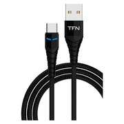  Дата-кабель TFN TypeC knight (CKNUSBCUSB1MBK) 1.0m 5A чёрный 