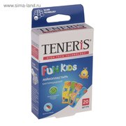  Лейкопластырь бактерицидный Teneris "Fun Kids" с ионами серебра на полимерной основе. 20 шт (2712810) 