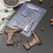  Форма для шоколада и конфет «Шуруповерт», цвет прозрачный (5800136) 