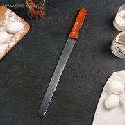  Нож для бисквита крупные зубцы, рабочая поверхность 30 см, деревянная ручка (4615102) 