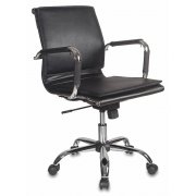  Кресло руководителя Бюрократ CH-993-Low/Black низкая спинка черный искусственная кожа крестовина хром 