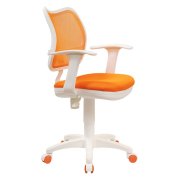  Кресло детское Бюрократ CH-W797/OR/TW-96-1 спинка сетка оранжевый сиденье оранжевый TW-96-1 колеса белый/оранжевый (пластик белый) 