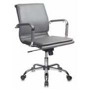  Кресло руководителя Бюрократ CH-993-Low/grey низкая спинка серый искусственная кожа крестовина хром 