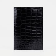  Обложка для паспорта, 5 карманов для карт, крокодил, цвет чёрный (2923862) 