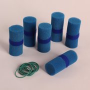  Бигуди с липучкой, с резинками, d = 3 см, 7 см, 6 шт, цвет синий (9229901) 