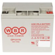  АКБ для ИБП 12В 17Ач WBR GP12170 F2, 68W/cell, 204 Whr, 5.6 кг, (ШхГхВ) 181х76х167 мм (167 с клеммами) 