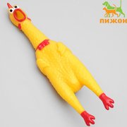  Игрушка пищащая "Задумчивая курица" для собак, 28 см, жёлтая (752123) 
