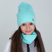 Комплект (шапка, снуд) для девочки, цвет мята, размер 46-50 (7691734) 