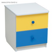  Тумба прикроватная «Радуга», 410 × 440 × 468 мм, цвет белый/жёлтый/синий (4239120) 