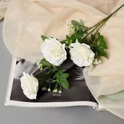  Цветы искусственные "Роза галант" 8х62 см, белый (9222786) 