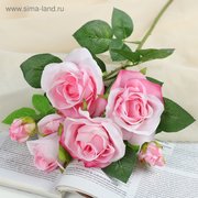  Цветы искусственные "Розочки кустовые" 8х65 см, розовый (4142877) 