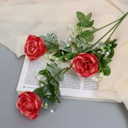  Цветы искусственные "Роза Амория" 7х62 см, персиково-красный (9222791) 