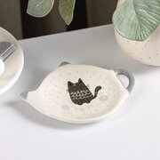  Подставка под чайный пакетик Доляна «Уютные коты», 12×9×1,3 см (7550297) 