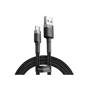  Дата-кабель Baseus cafule Type-C 3А 1м серо-черный 