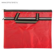  Портфель с 1 отделением Calligrata А4, текстиль на молнии с ручками, с карманом, красный (3567591) 