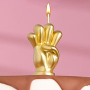  Свеча в торт "Мне четыре", золотая (7003971) 